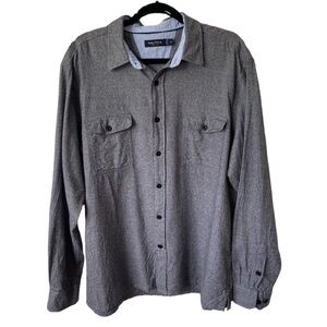 Nautica Men’s Button Up Gray Shirt Size XL